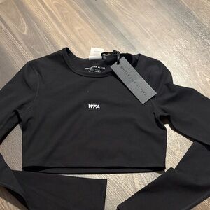White Fox Boutique Black WFA Crop Top